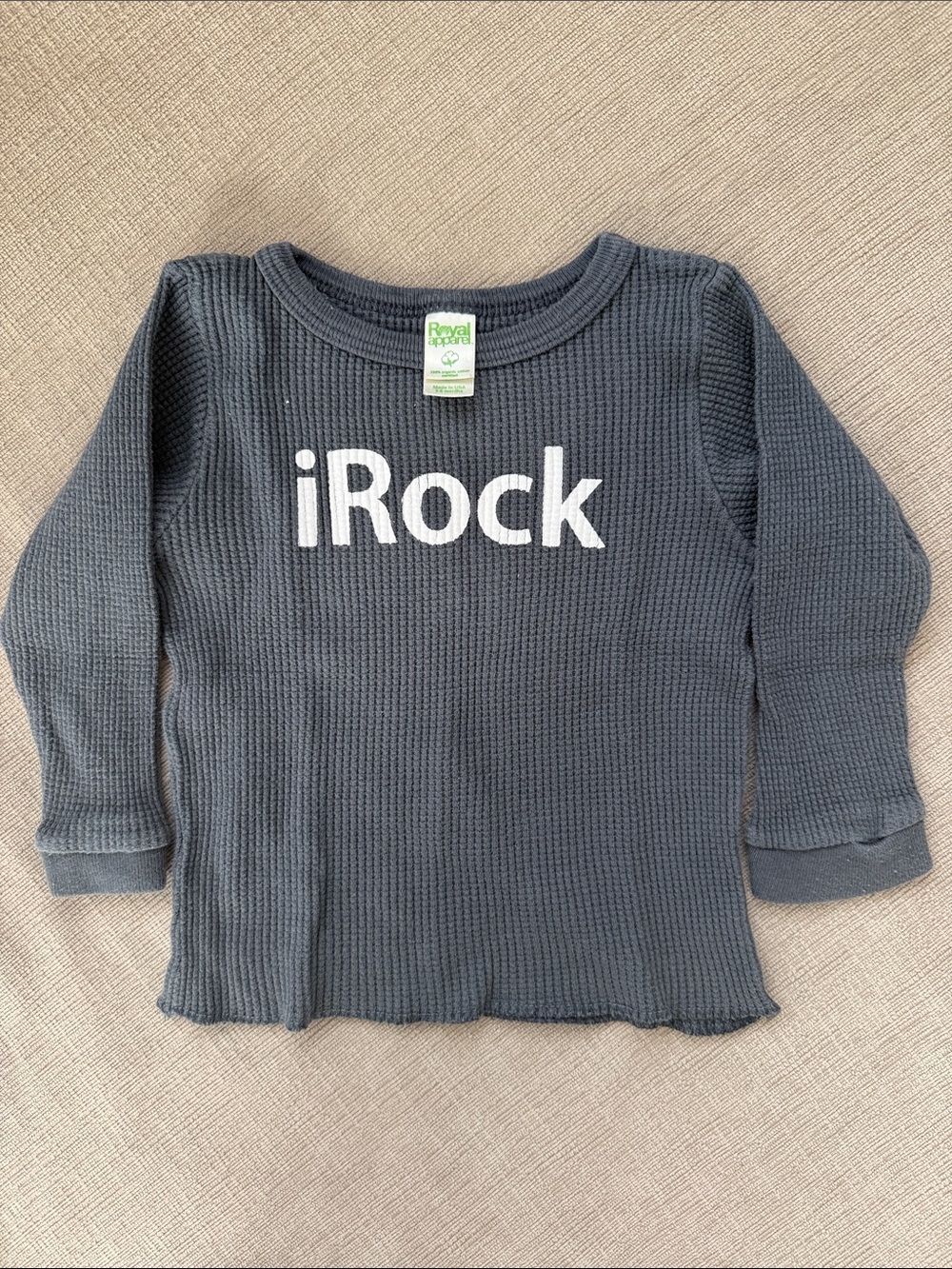 iRock Kids' Long-Sleeve Thermal Tee in Dark Gray